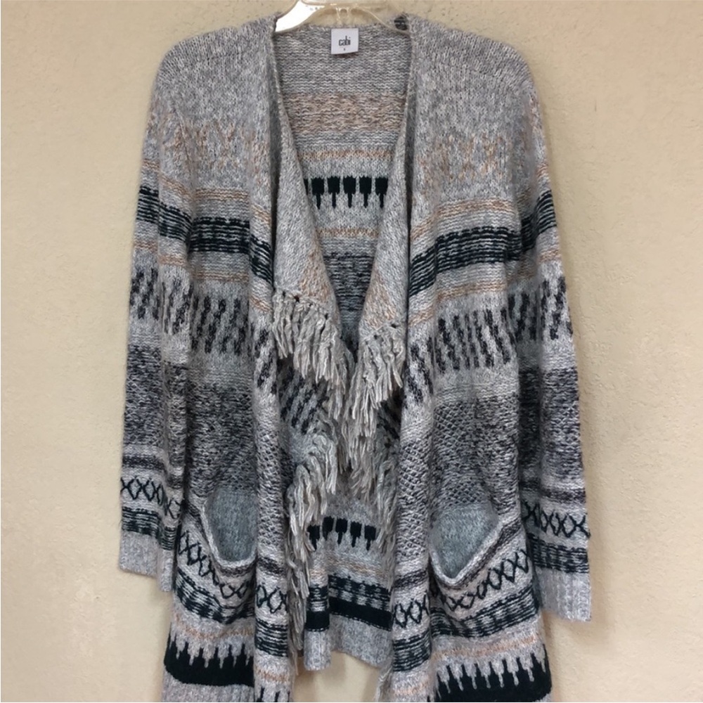 Cabi Multicolor Patterned Cardigan - image 5